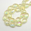 Electroplate Crystal Glass Teardrop Beads Strands X-EGLA-F067B-09-2
