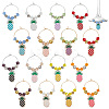 Autumn Pineapple Alloy Enamel Wine Glass Charms AJEW-GA00016-1