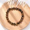 Natural Tiger Eye Beaded Stretch Bracelets X-BJEW-F203-04-1