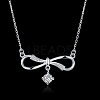 925 Sterling Silver Cubic Zirconia Pendant Necklaces NJEW-BB18734-2