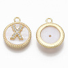 Brass Micro Pave Cubic Zirconia Pendants KK-T062-04X-NF-2