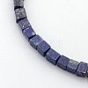 Cube Natural Lapis Lazuli Beads Strands X-G-P057-02-3