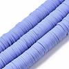 Flat Round Handmade Polymer Clay Beads CLAY-R067-12mm-32-1