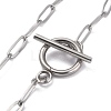 Tarnish Resistant 304 Stainless Steel Paperclip Chain Bracelets BJEW-O186-02P-2