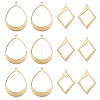 BENECREAT 12Pcs 2 Style Brass Pendants KK-BC0011-64-1