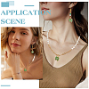 8Pcs Brass Micro Pave Clear Cubic Zirconia & Cat Eye Pendants KK-BC0015-63B-5