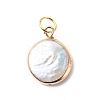 Electroplate Natural Baroque Pearl Keshi Pearl Pendants PALLOY-JF01896-2