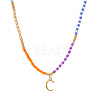 Rainbow Gradient Glass Seed Beaded Necklaces AF2375-3-1