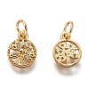 Brass Micro Pave Clear Cubic Zirconia Charms ZIRC-B002-66G-2