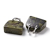 Natural Dragon Blood Jasper Brass Pendants KK-E274-01P-06-3