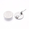 304 Stainless Steel Brooch Cabochon Settings STAS-E547-08I-P-1