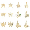 12Pcs Brass Micro Pave Clear Cubic Zirconia Pendants KK-BBC0023-92G-7