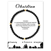 Natural Obsidian Beaded Stretch Bracelets for Women LS-WA9993-7-1