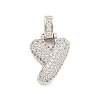 Brass Micro Pave Clear Cubic Zirconia Pendants KK-B099-01P-Y-1