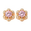 Brass Micro Pave Pink Cubic Zirconia Beads CU-CBAEC99-32G-02-1