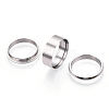 Detachable 304 Stainless Steel Grooved Finger Ring Settings STAS-WH0047-73E-P-2