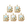 Brass Enamel Pendants KK-SZC0009-12G-03-1