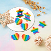 12Pcs 2 Style Plastic Stripe Pendants KY-YS0001-03-5