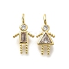 Brass Micro Pave Cubic Zirconia Pendants LS-KK-D339-02G-04-1