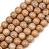 Handmade Fancy Antique Glazed Porcelain Ceramic Round Beads Strands PORC-L019-13mm-06-1