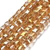 Electroplate Glass Beads Strands EGLA-D018-8x8mm-49-1