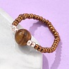 Natural & Synthetic Mixed Stone Stretch Rings RJEW-JR00255-3