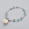 Glass Beads Charm Bracelets BJEW-JB04055-2