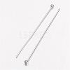Silver Color Plated Brass Ball Head Pins X-KK-RP0.6x30mm-S-2