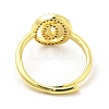 Mixed Color Enamel Initial Letter Adjustable Ring with Clear Cubic Zirconia RJEW-P045-01G-O-3
