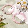 2Pcs 2 Style Natural Rose Quartz Stretch Bracelets Set BJEW-SW00095-4