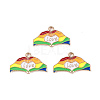Rainbow Color Pride Alloy Enamel Pendants ENAM-K067-17-3