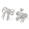 Bowknot Rack Plating Brass Stud Earrings for Women EJEW-A045-02P-2