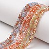 Electroplate Opaque Solid Color Glass Beads Strands EGLA-A034-P6mm-J-1