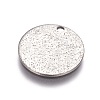Tarnish Resistant 304 Stainless Steel Textured Pendants STAS-I098-01-15mm-P-1