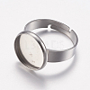 Tarnish Resistant Adjustable 304 Stainless Steel Finger Rings Components STAS-F149-18P-B-2