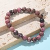 Natural Rhodonite Beads Stretch Bracelets BJEW-F380-01-B16-5
