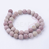 Frosted Natural Rhodonite Round Bead Strands G-G735-09F-10mm-3