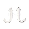 Tarnish Resistant 304 Stainless Steel Alphabet Charms STAS-H122-J-P-1