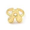 Brass Letter Open Cuff Rings for Women RJEW-G313-01A-G-2