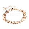 Brass Leaf Charm Bracelets BJEW-JB05725-03-1