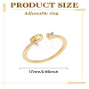1Pc Letter Brass Rhinestone Open Cuff Rings for Women AJEW-LP0004-47P-G-2