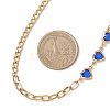 2Pcs 2 Colors Round White Shell Pearl & Heart 304 Stainless Steel Glass Link Chain Necklaces for Women NJEW-JN05594-3
