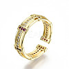 Brass Micro Pave Cubic Zirconia Cuff Rings RJEW-T016-10G-NF-4