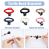 6Pcs 6 Colors Polyester Cord Two Loops Wrap Bracelets Set with Alloy Tortoise Clasps BJEW-FI0001-25-4