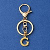 304 Stainless Steel Initial Letter Charm Keychains KEYC-YW00005-07-1