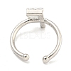 Rack Plating Brass Open Cuff Rings for Women RJEW-F162-01P-F-3