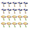 20Pcs 2 Styles Printed Wooden Pendants WOOD-GO0001-09-1