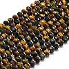 3-Color Dyed Natural Tiger Eye Beads Strands G-P573-A36-01-2