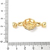 Flower Brass Micro Pave Clear Cubic Zirconia Fold Over Clasps KK-U059-43G-3