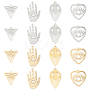16Pcs 4 Style 201 Stainless Steel Pendants STAS-DC0001-63-1